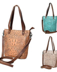 American Darling Tote Crocodile Embossed Genuine Leather Women Bag Western Handbag Purse