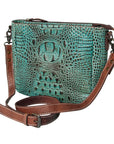 American Darling Crocodile Embossed Genuine Leather Women Bag Western Handbag Purse