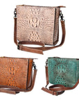 American Darling Crocodile Embossed Genuine Leather Women Bag Western Handbag Purse