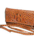 American Darling Crocodile Embossed Genuine Leather Women Bag Western Handbag Purse