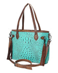 American Darling Crocodile Embossed Genuine Leather Women Bag Western Handbag Purse