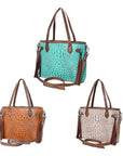 American Darling Crocodile Embossed Genuine Leather Women Bag Western Handbag Purse