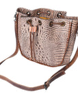 American Darling Crocodile Embossed Genuine Leather Women Bag Western Handbag Purse