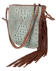 American Darling Crocodile Embossed Genuine Leather Women Bag Western Handbag Purse