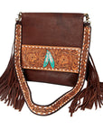 American Darling Large Crossbody Hand Tooled Genuine Leather Women Bag Western Handbag Purse