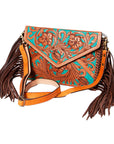 American Darling Envelope Hand Tooled Genuine Leather Women Bag Western Handbag Purse