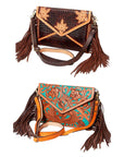 American Darling Envelope Hand Tooled Genuine Leather Women Bag Western Handbag Purse