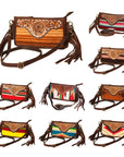 American Darling Small Crossbody Hand Tooled Saddle Blanket Genuine Leather Women Bag Western Handbag Purse