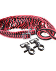 1" X 8Ft Hilason Braided Poly Barrel Horse Racing Reins Flat Grip Knots W/ Snaps