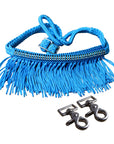 1" X 8Ft Hilason Braided Barrel Horse Racing Reins Knots Fringe Crystal W/ Snaps