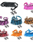 1" X 8Ft Hilason Braided Barrel Horse Racing Reins Knots Fringe Crystal W/ Snaps