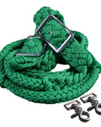 1" X 8Ft Hilason Braided Poly Barrel Horse Racing Flat Reins Green W/ Snaps