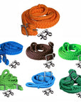 1" X 8Ft Hilason Braided Poly Barrel Horse Racing Flat Reins Green W/ Snaps