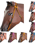 Horse Bridle Headstall Flat Braided Paracord Crystal Hilason