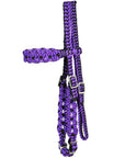 Horse Bridle Headstall Flat Braided Paracord Hilason