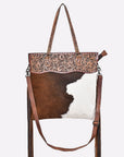American Darling Messenger Beautifully Hand Tooled Hair on Genuine Leather women handbag