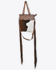 American Darling Messenger Beautifully Hand Tooled Hair on Genuine Leather women handbag