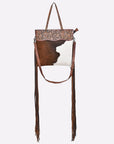 American Darling Messenger Beautifully Hand Tooled Hair on Genuine Leather women handbag