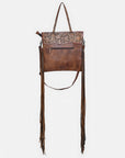 American Darling Messenger Beautifully Hand Tooled Hair on Genuine Leather women handbag