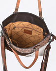 American Darling Messenger Beautifully Hand Tooled Hair on Genuine Leather women handbag