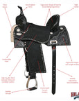 Hilason Western Horse Flex Tree Saddle American Leather Trail Barrel