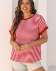Mckenzie Stripe Knitted Round Neck Top