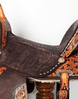 Flex Tree Western Horse Saddle In American Leather Barrel Trail Hilason