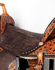Flex Tree Western Horse Saddle In American Leather Barrel Trail Hilason