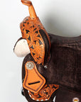 Flex Tree Western Horse Saddle In American Leather Barrel Trail Hilason