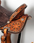 Flex Tree Western Horse Saddle In American Leather Barrel Trail Hilason