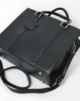 Never Mind Briefcase Genuine Leather Women Bag Western Handbag Purse