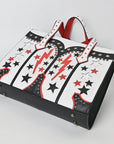 American Darling Tote Hand Printed Genuine Leather Women Bag Western Handbag Purse