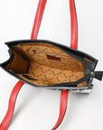 American Darling Tote Hand Printed Genuine Leather Women Bag Western Handbag Purse