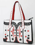 American Darling Tote Hand Printed Genuine Leather Women Bag Western Handbag Purse