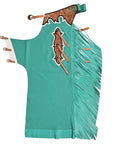 HILASON Pro Rodeo Bull Riding Chaps Genuine Leather Turquoise