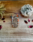 Smaller Orange and Turquoise magnesite beads Hair Clips