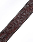 Hilason Western Horse Genuine Leather Headstall Breast Collar Brown Floral Hand Carved Stainless Steel Hardware