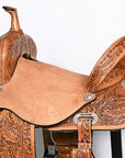 Flex Tree Western Horse Saddle In American Leather Barrel Trail Hilason