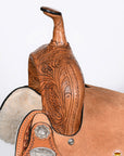 Flex Tree Western Horse Saddle In American Leather Barrel Trail Hilason