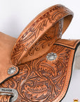 Flex Tree Western Horse Saddle In American Leather Barrel Trail Hilason