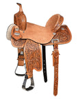 Flex Tree Western Horse Saddle In American Leather Barrel Trail Hilason