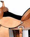 Flex Tree Western Horse Saddle In American Leather Barrel Trail Hilason