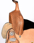 Flex Tree Western Horse Saddle In American Leather Barrel Trail Hilason