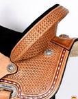 Flex Tree Western Horse Saddle In American Leather Barrel Trail Hilason