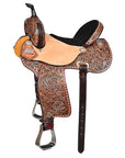 Hilason Western Horse Barrel Racing Wooden Tree American Leather Saddle