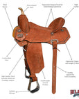 Hilason Western Horse Barrel Racing Wooden Tree American Leather Saddle