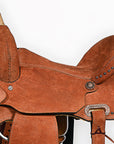 Hilason Western Horse Barrel Racing Wooden Tree American Leather Saddle