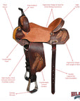 Hilason Western Horse Barrel Racing Wooden Tree American Leather Saddle