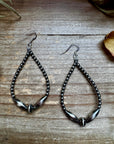 Sterling Silver Pearl & Torpedo Teardrop Earrings