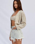 High Rise Frayed Denim Shorts